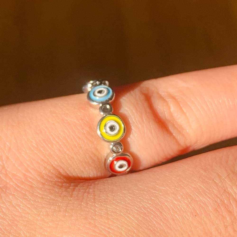 Colorful Evil Eye Ring 925
